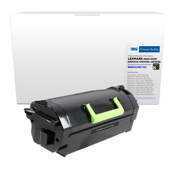 REMANUFACTURED LEXMARK EXTRA HIGH YIELD TONER CARTRIDGE  - 52D0XA0, 52D1X00, 52D1X0E, 52D1X0L, 62D0XA0, 62D1X00