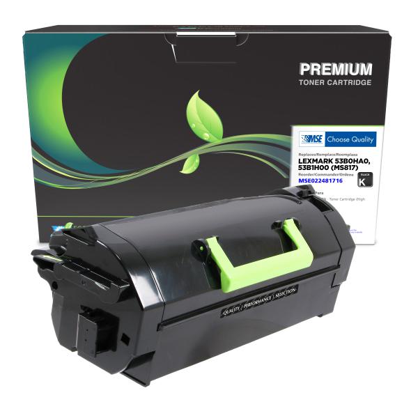 MSE REMANUFACTURED LEXMARK HIGH YIELD TONER CARTRIDGE  - 53B0HA0, 53B1H00