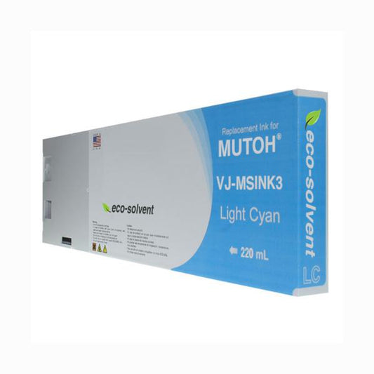 NON-OEM MUTOH NEW LIGHT CYAN WIDE FORMAT INKJET CARTRIDGE  - VJ-MSINK3-LC220