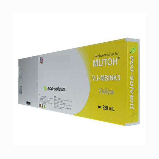 NON-OEM MUTOH NEW YELLOW WIDE FORMAT INKJET CARTRIDGE  - VJ-MSINK3A-YE220