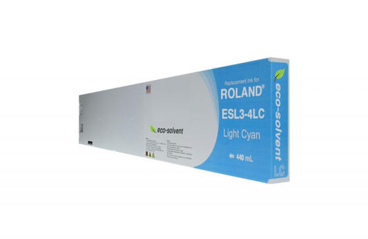 NON-OEM ROLAND NEW LIGHT CYAN WIDE FORMAT INKJET CARTRIDGE  - ESL3-4LC