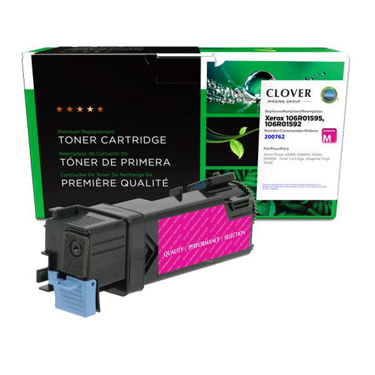 REMANUFACTURED XEROX HIGH YIELD MAGENTA TONER CARTRIDGE  - 106R01595, 106R01592