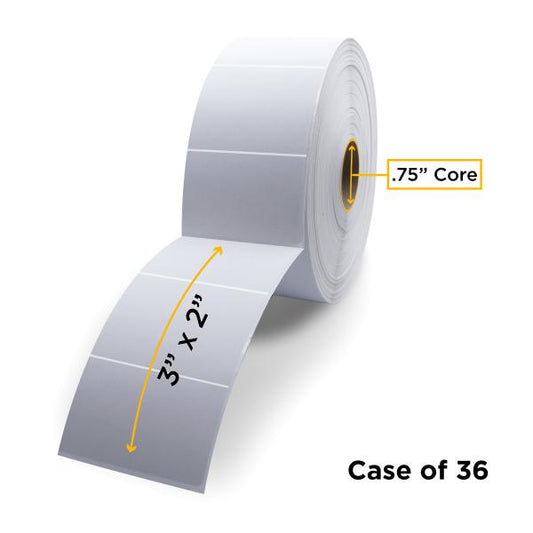 NON-OEM ZEBRA NEW DIRECT THERMAL LABEL ROLL 0.75" ID X 2.2" MAX OD FOR MOBILE BARCODE PRINTERS - 10001962