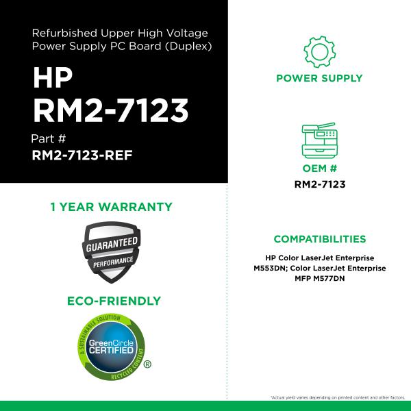 HP REFURBISHED LOWER HIGH VOLTAGE POWER SUPPLY PC BOARD