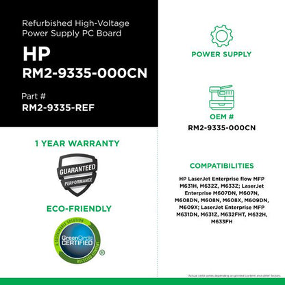 HP REFURBISHED FUSING POWER SUPPLY PC BOARD