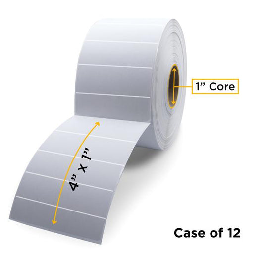 NON-OEM ZEBRA NEW DIRECT THERMAL LABEL ROLL 1.0" ID X 5.0" MAX OD FOR DESKTOP BARCODE PRINTERS - 10026379