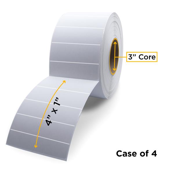 NON-OEM ZEBRA NEW DIRECT THERMAL LABEL ROLL 3.0" ID X 8.0" MAX OD FOR INDUSTRIAL BARCODE PRINTERS - 10000290