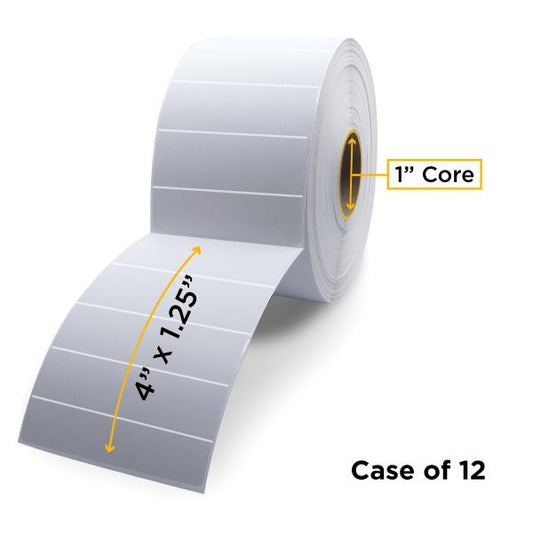 NON-OEM ZEBRA NEW DIRECT THERMAL LABEL ROLL 1.0" ID X 5.0" MAX OD FOR DESKTOP BARCODE PRINTERS - 10015349-R