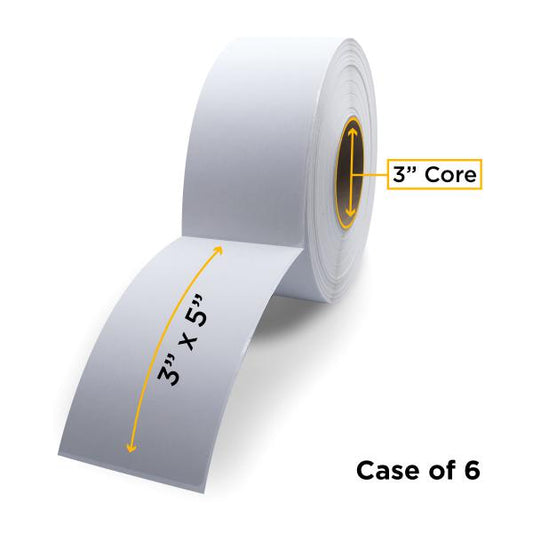 NON-OEM ZEBRA NEW THERMAL TRANSFER LABEL ROLL 3.0" ID X 8.0" MAX OD FOR INDUSTRIAL BARCODE PRINTERS - 72993