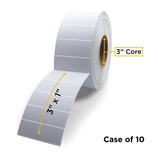 NON-OEM ZEBRA NEW THERMAL TRANSFER LABEL ROLL 3.0" ID X 8.0" MAX OD FOR INDUSTRIAL BARCODE PRINTERS - 1002945