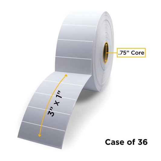 NON-OEM ZEBRA NEW DIRECT THERMAL LABEL ROLL 0.75" ID X 2.5" MAX OD FOR MOBILE BARCODE PRINTERS - LD-R3TU5B