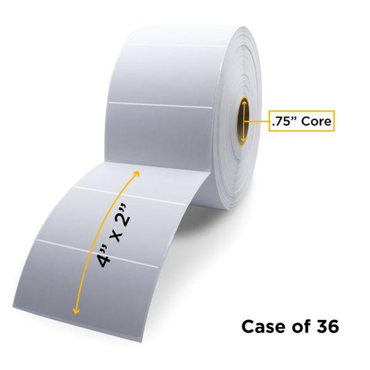 NON-OEM ZEBRA NEW DIRECT THERMAL LABEL ROLL 0.75" ID X 2.25" MAX OD FOR MOBILE BARCODE PRINTERS - 10026372